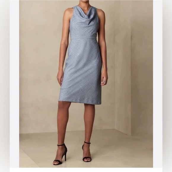 Banana Republic Cowl Neck Midi Sheath Dress - Picture 1 of 5